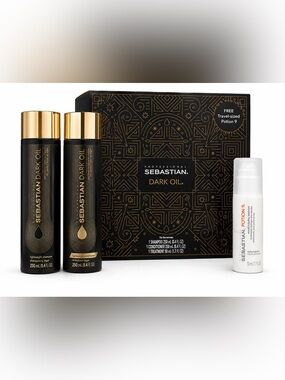 Sebastian Dark Oil Shampoo Conditioner Gift Set w/ Potion 9 Travel Size